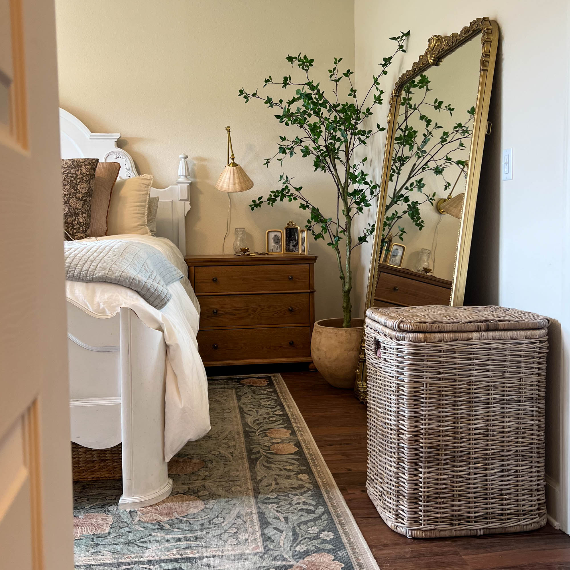 2-Compartment Natural Wicker Laundry Hamper with Practical Detail - Image 6