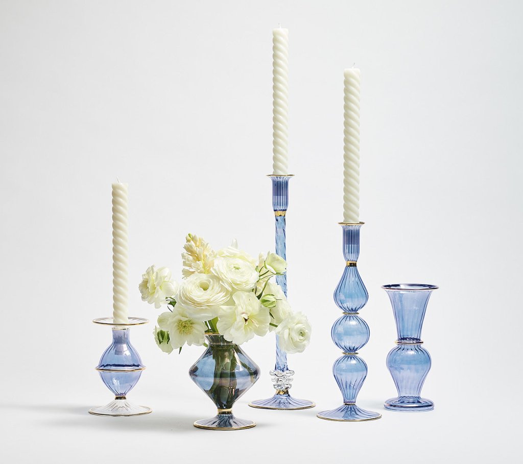 Classic Blue Decorative Bud Vase - Image 4