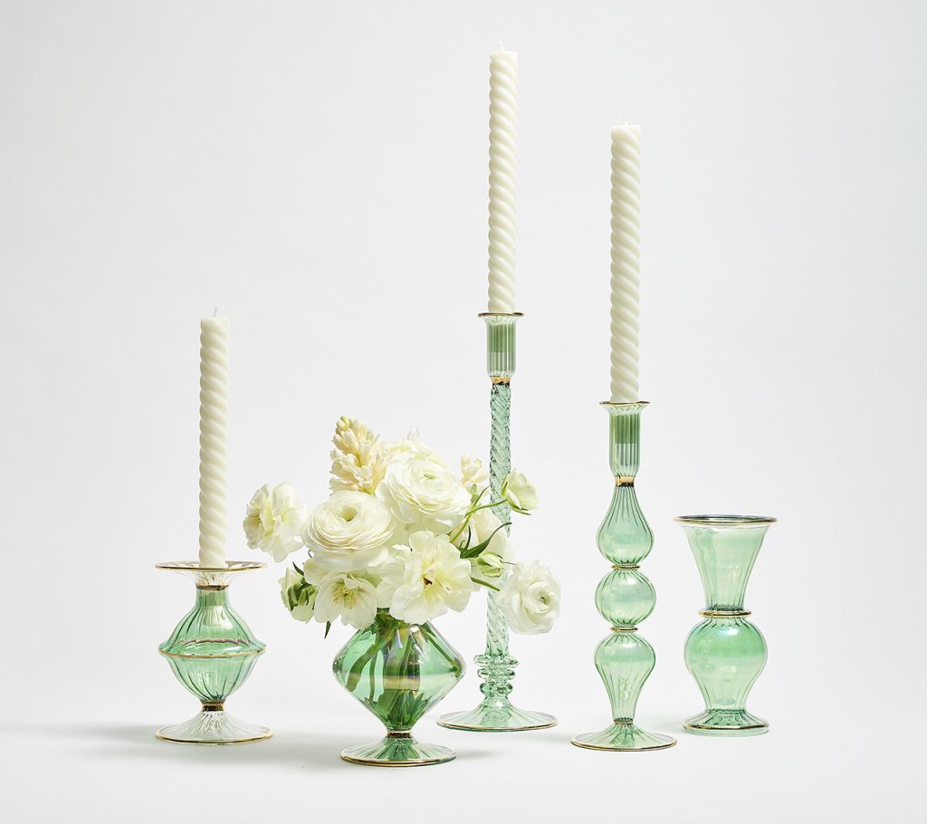 Modern Green Decorative Candle Holder - Image 2