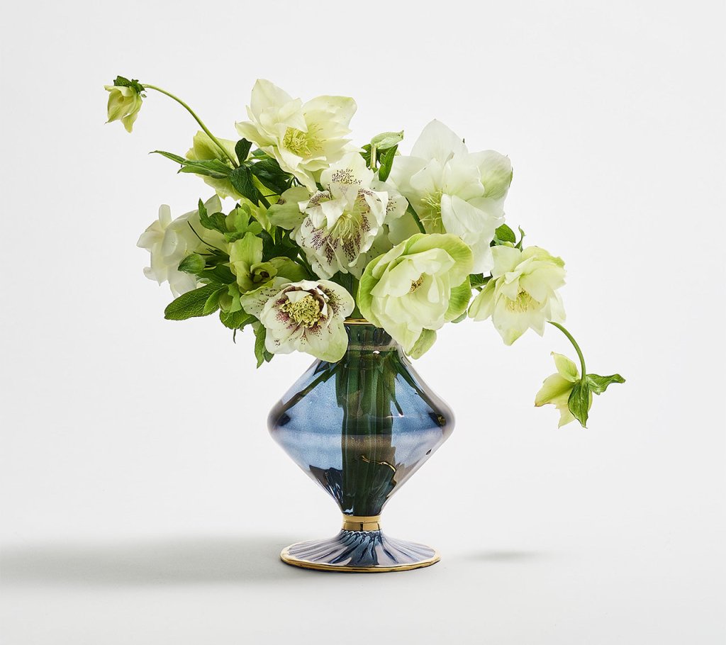 Classic Blue Decorative Bud Vase - Image 2