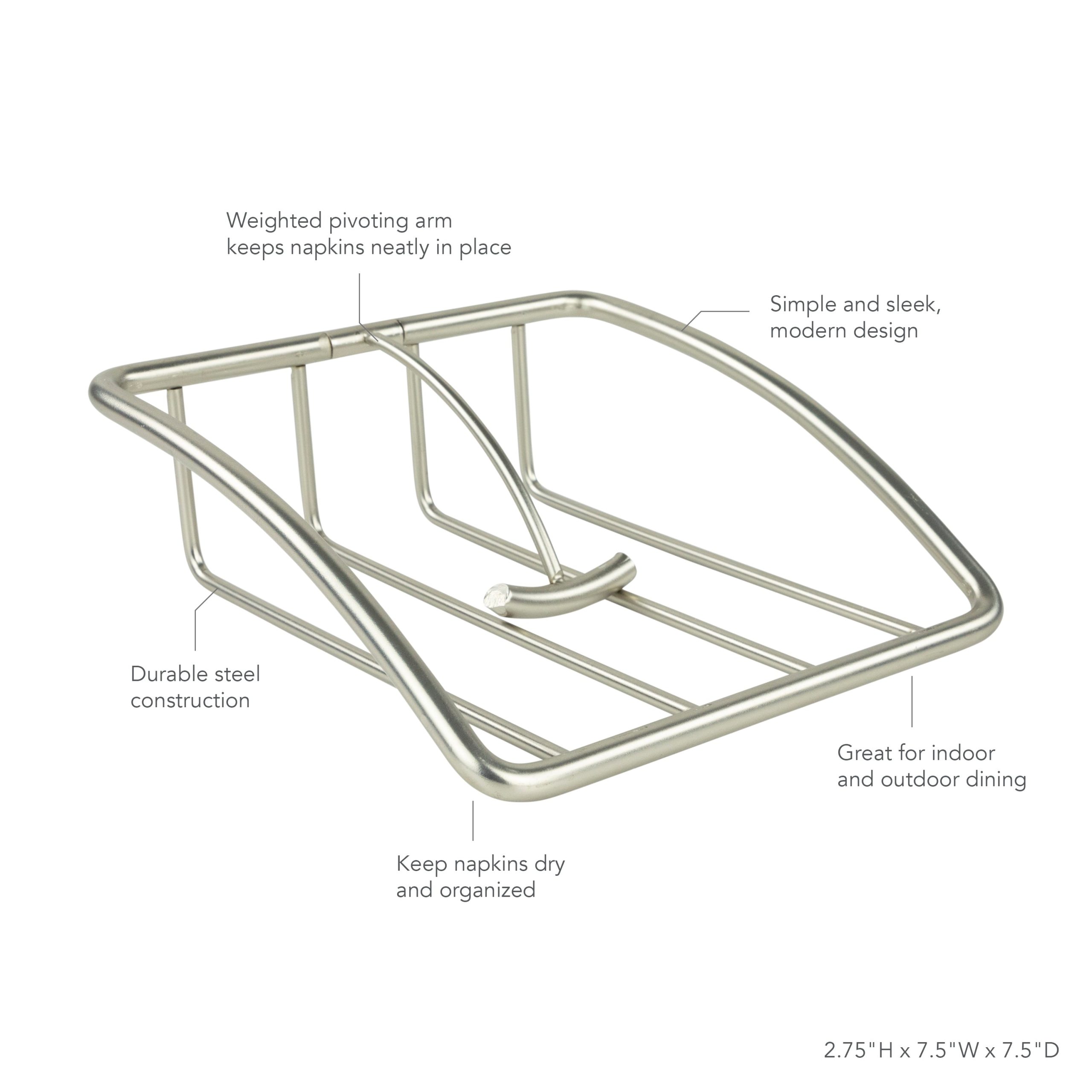Space Saving Weighted Metal Table Napkin Holder - Image 6