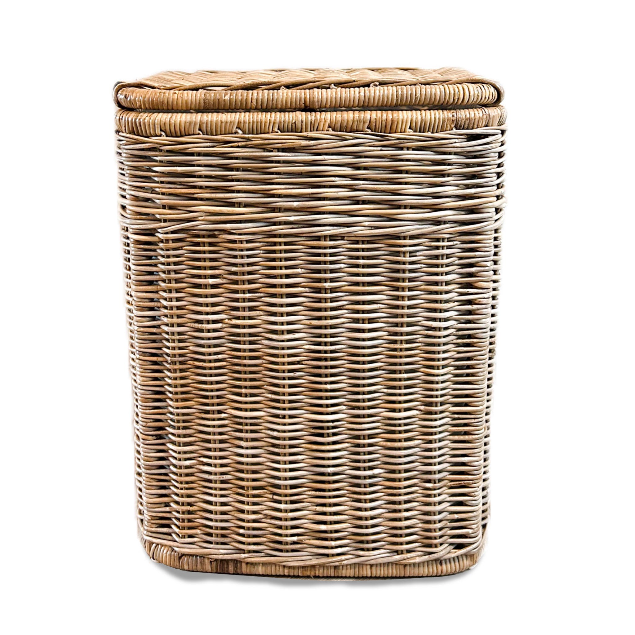 2-Compartment Natural Wicker Laundry Hamper with Practical Detail - Image 3