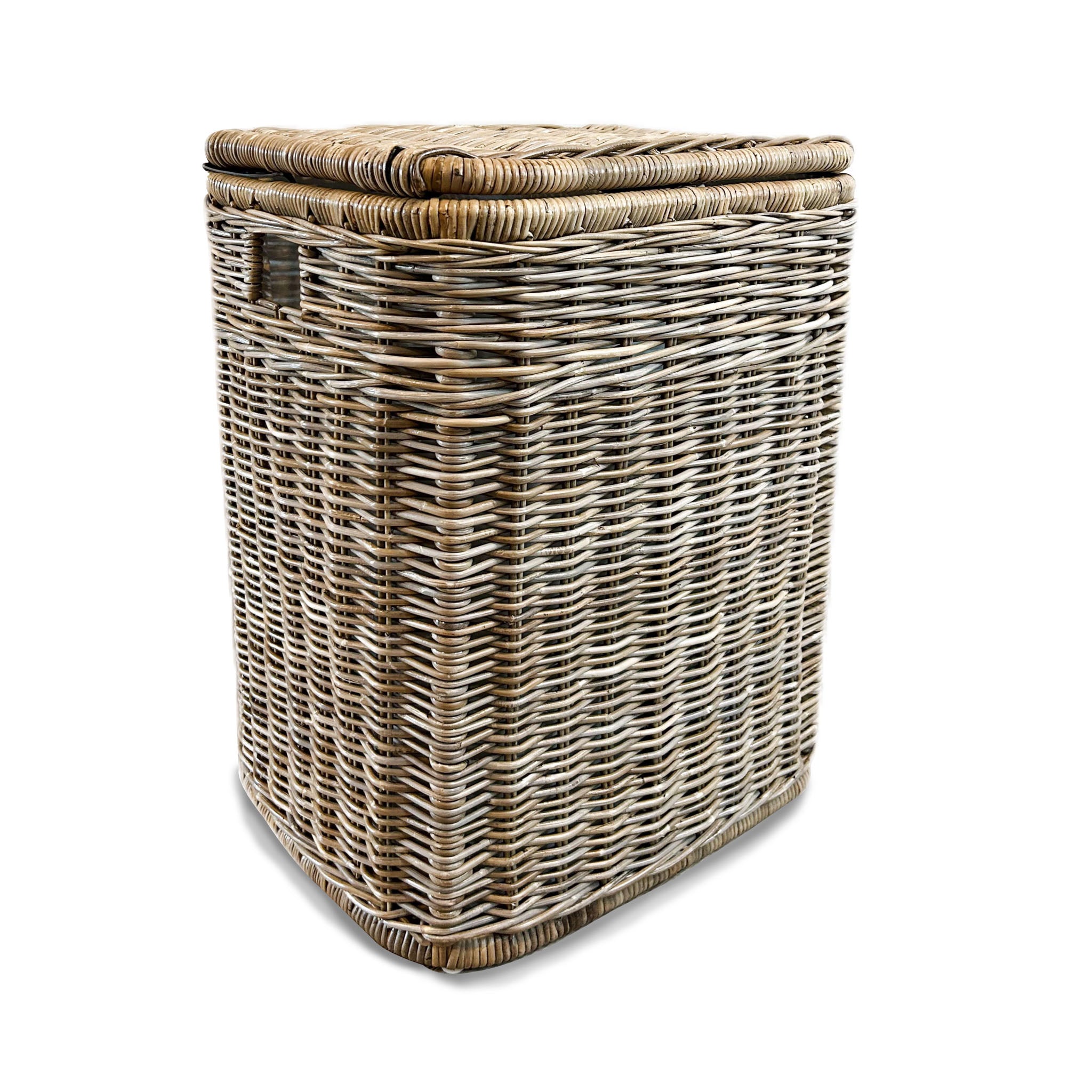 2-Compartment Natural Wicker Laundry Hamper with Practical Detail - Image 2
