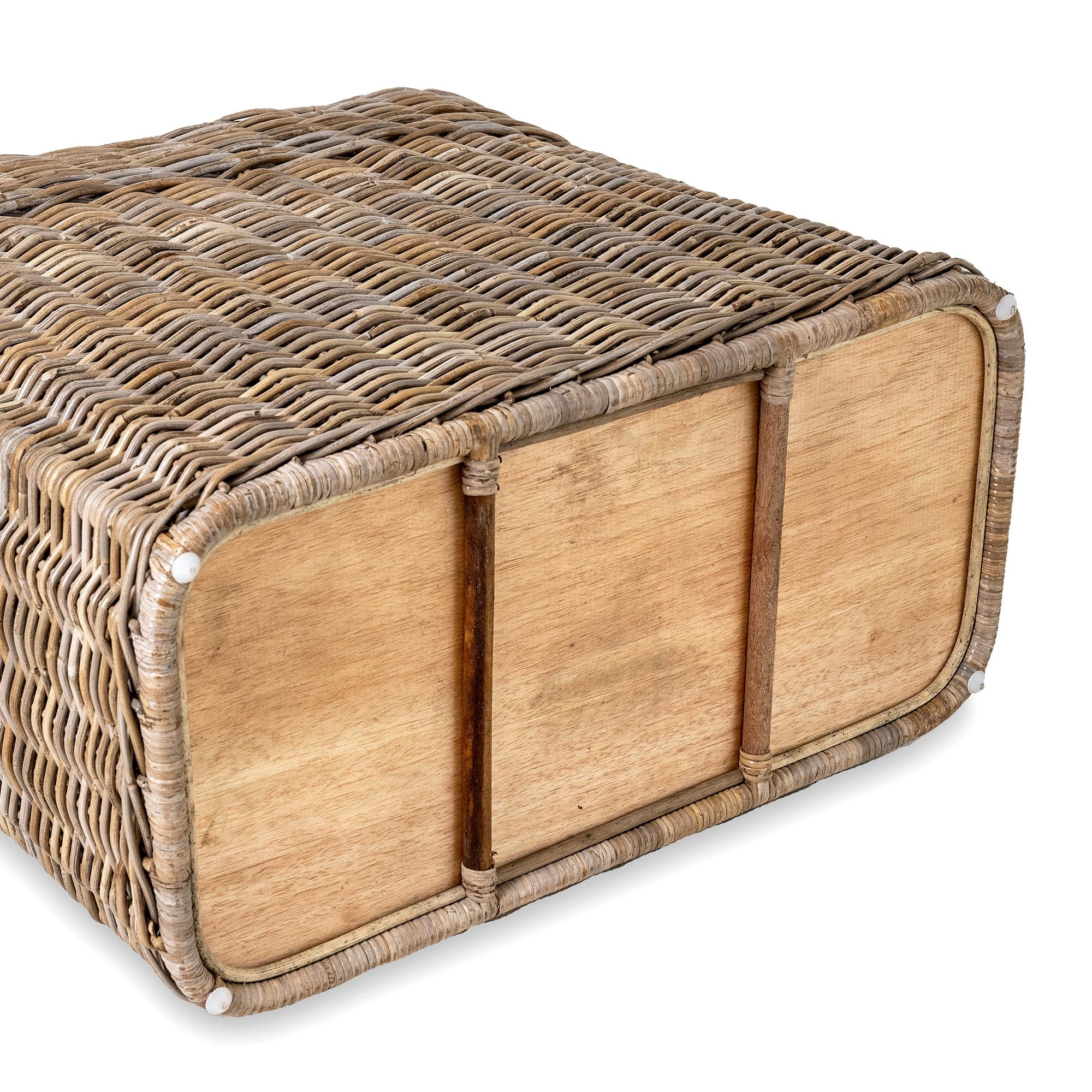 3-Compartment Natural Handwoven Wicker Laundry Hamper - Image 7