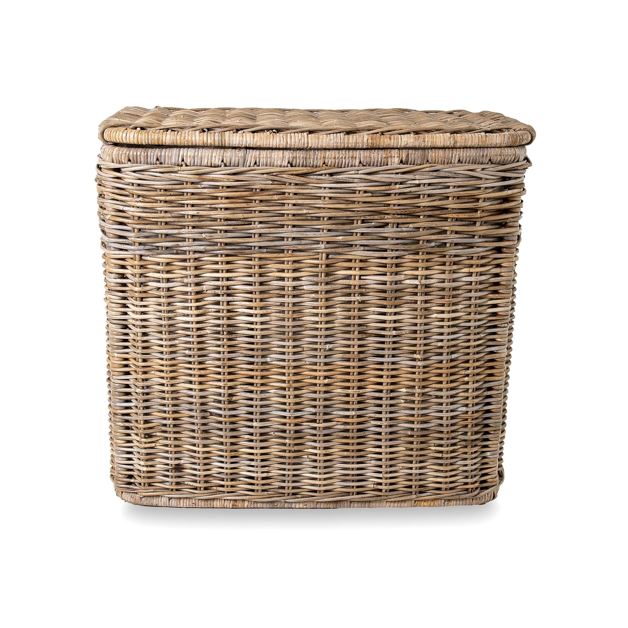 3-Compartment Natural Handwoven Wicker Laundry Hamper - Image 5