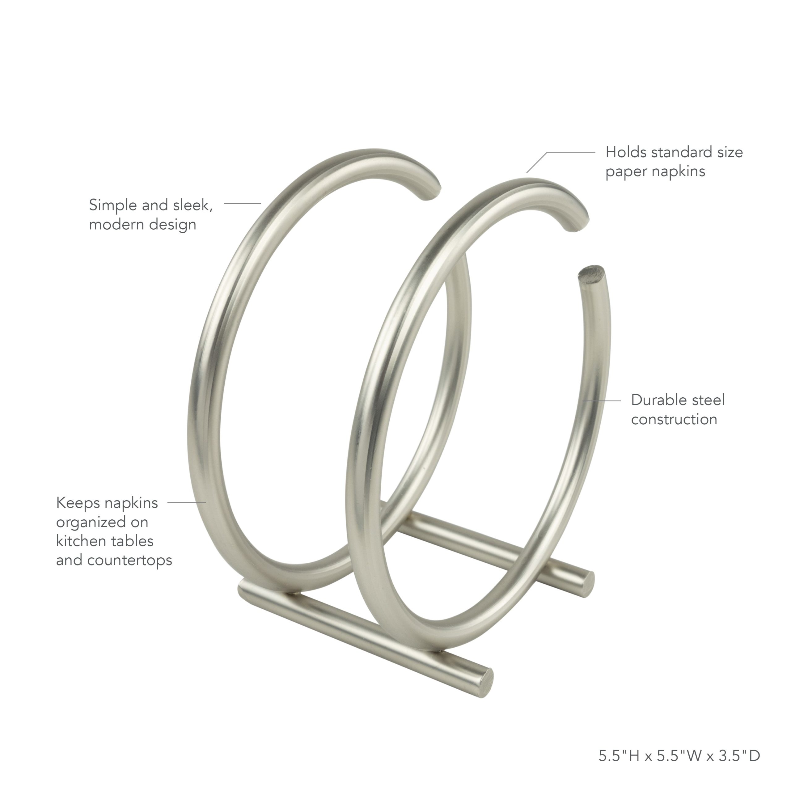 Neat Raised Open Frame Metal Napkin Holder - Image 3