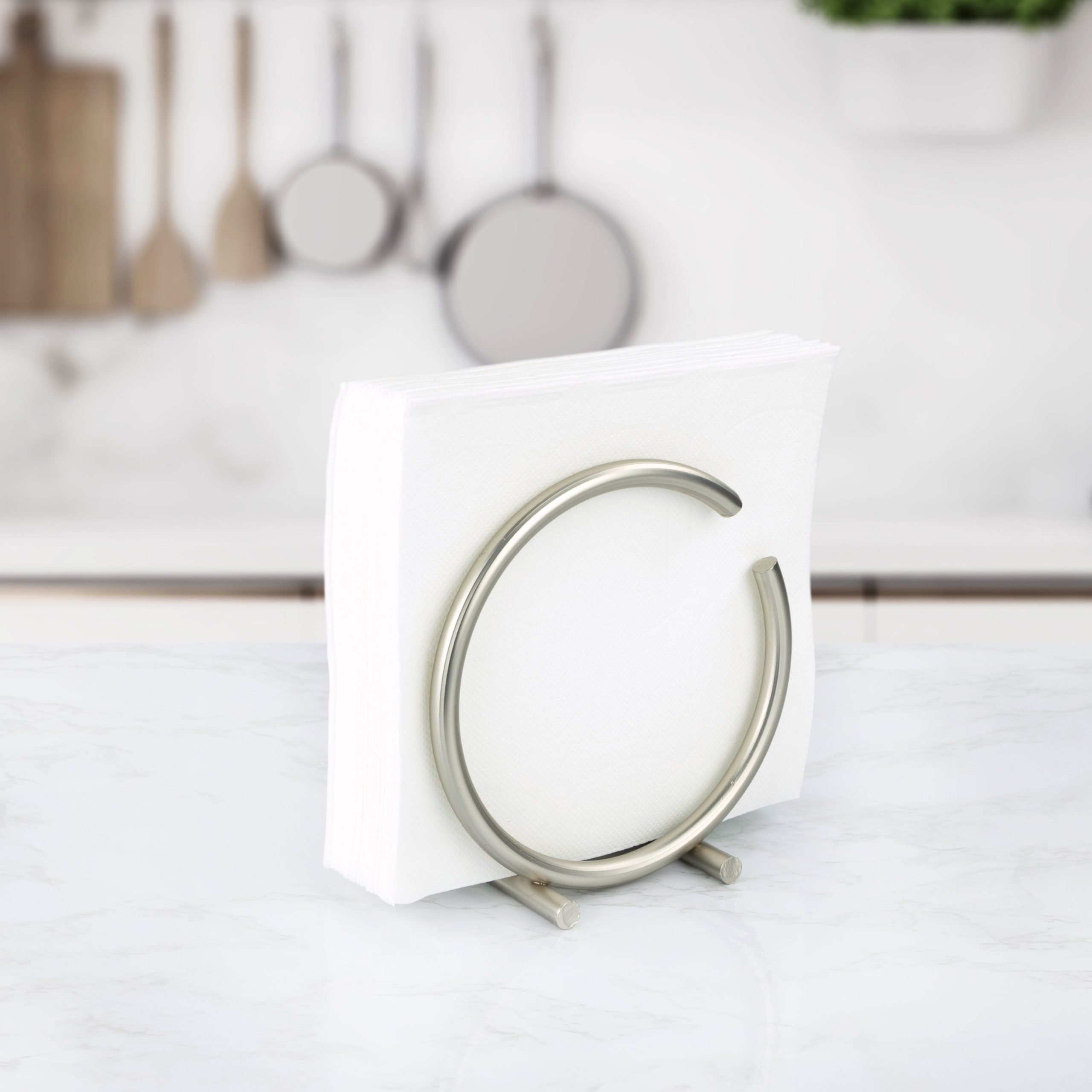 Neat Raised Open Frame Metal Napkin Holder - Image 2