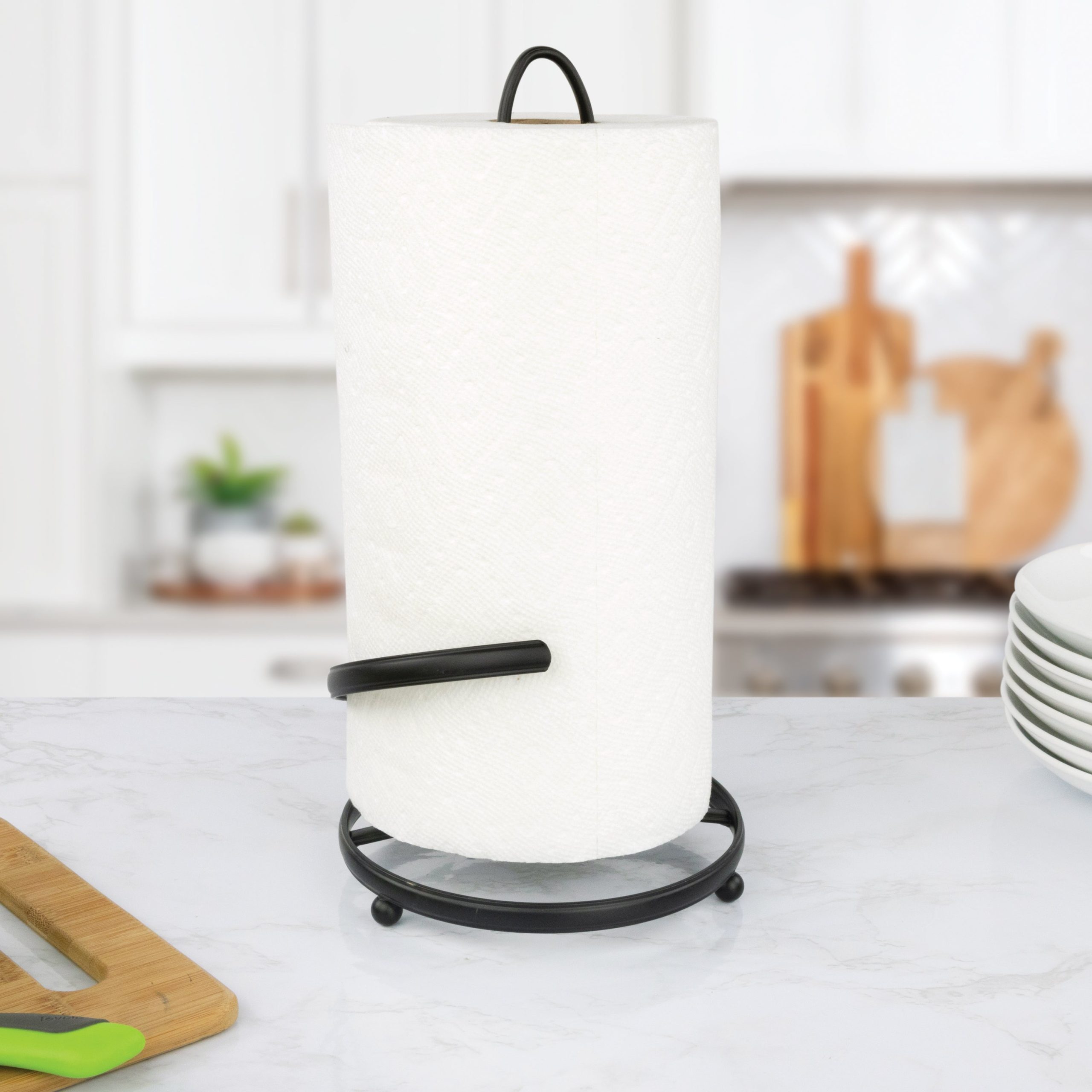 Compact Freestanding Metal Paper Towel Holder - Image 2