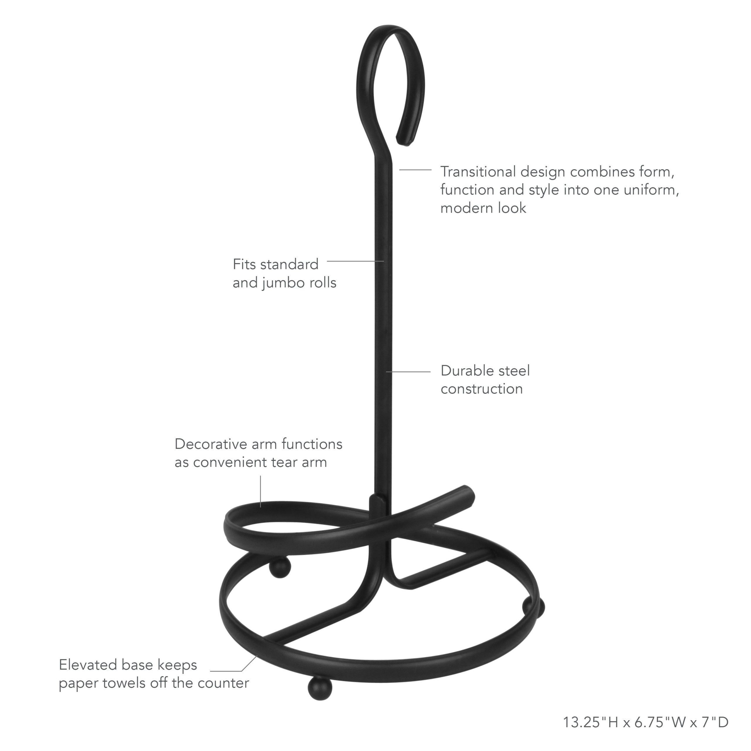 Compact Freestanding Metal Paper Towel Holder - Image 3