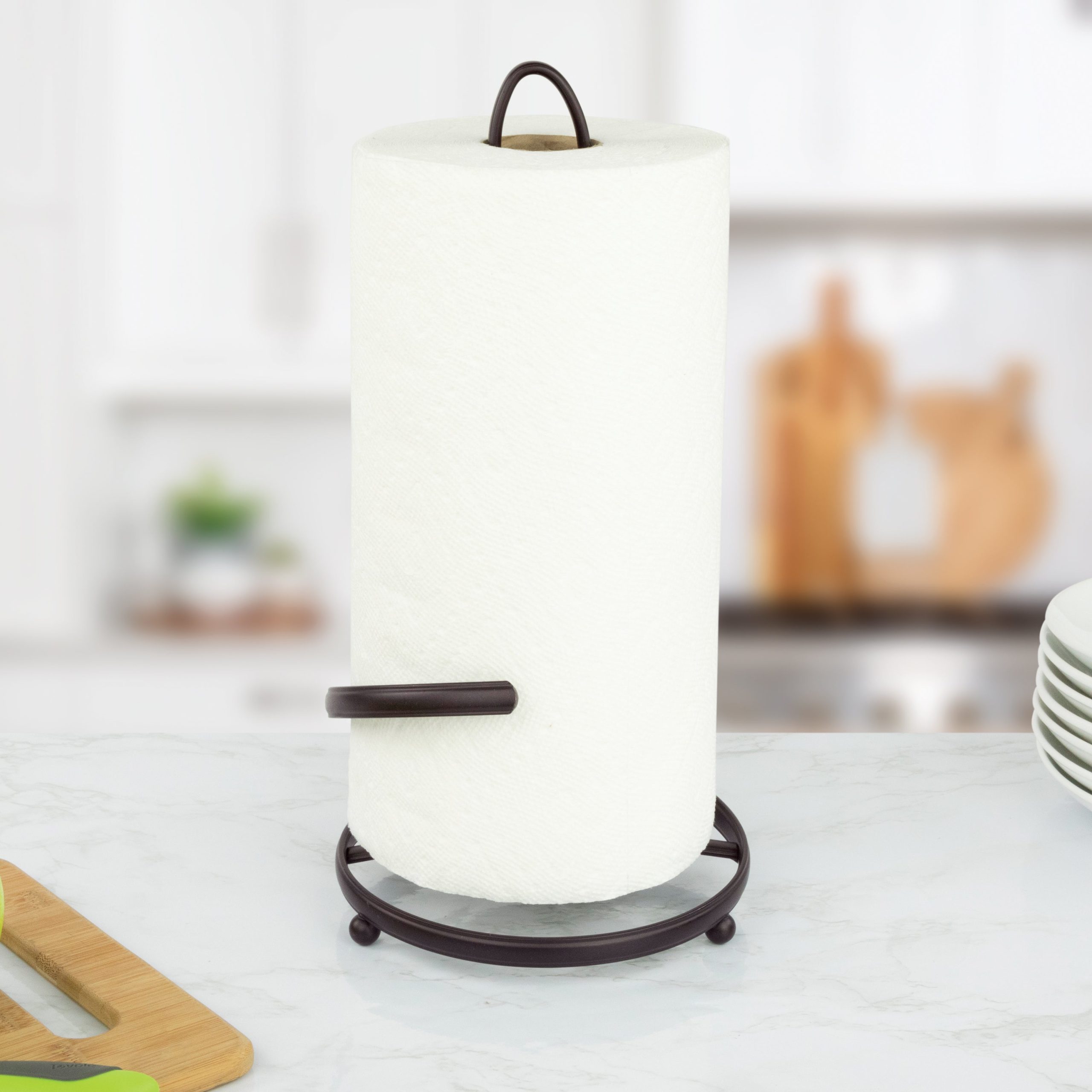 Compact Freestanding Metal Paper Towel Holder - Image 5