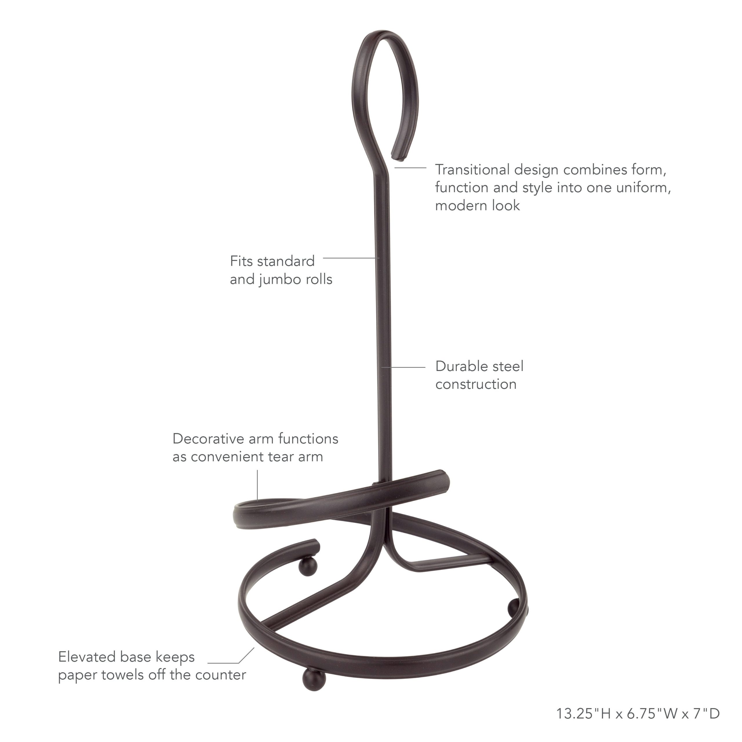 Compact Freestanding Metal Paper Towel Holder - Image 6