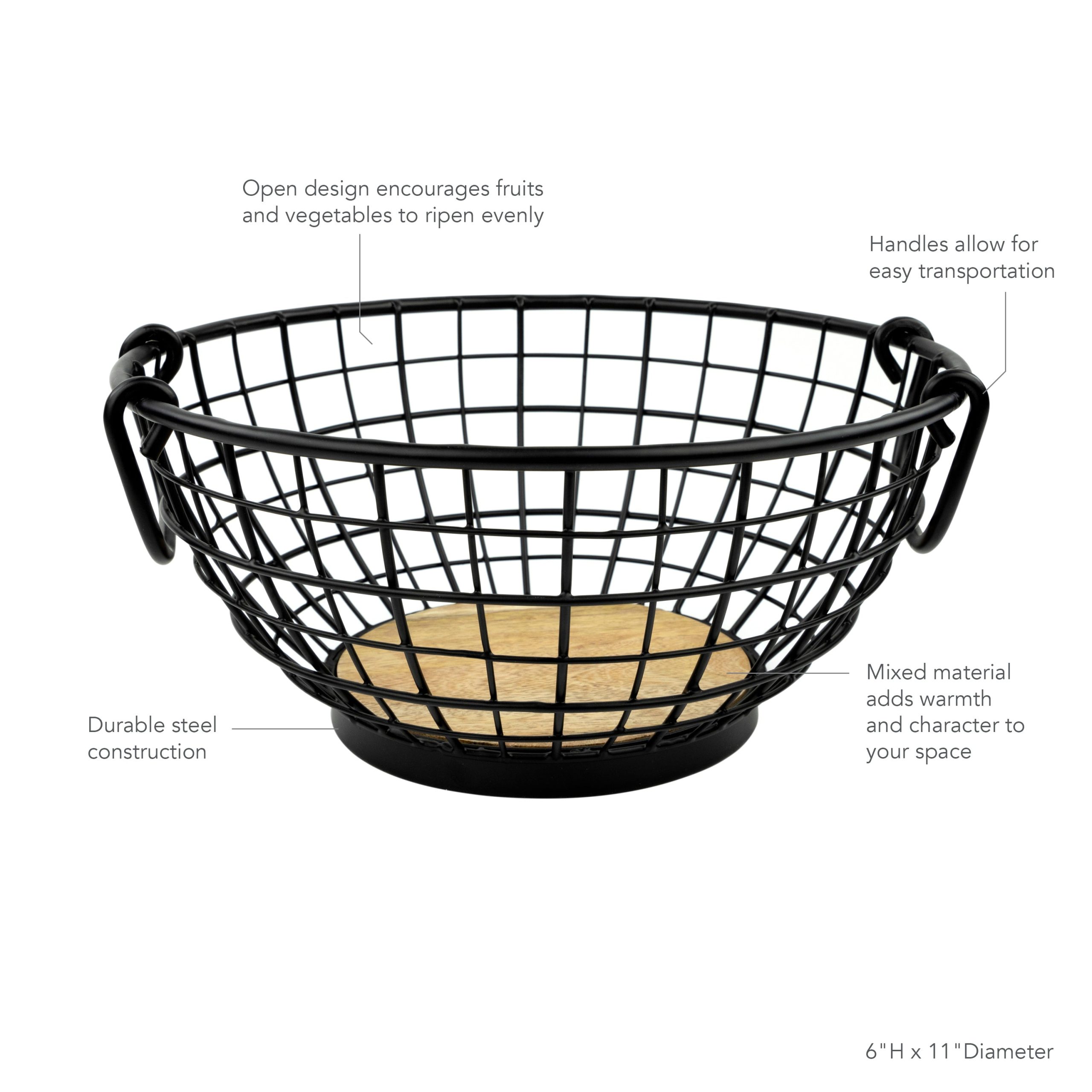 Balanced Decorative Open Wire Fruit Bowl - Image 3