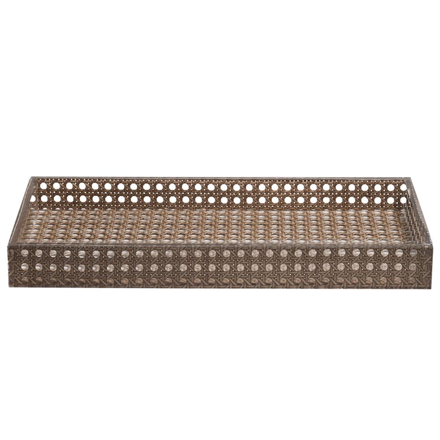 Elegant Brown Decorative Serving Tray