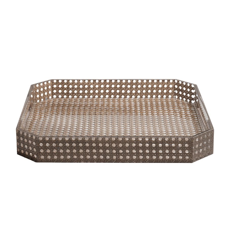 Clean Brown Decorative Serving Tray