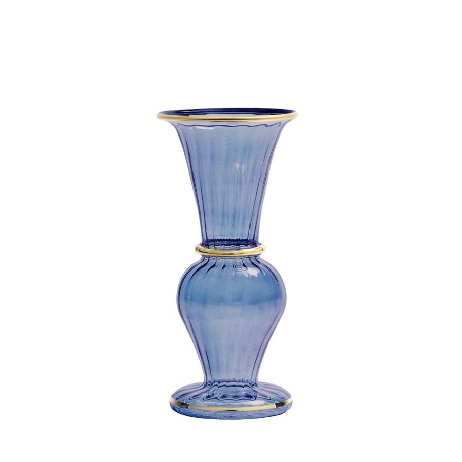 Textured Blue Decorative Bud Vase