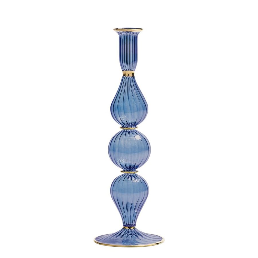 Balanced Blue Decorative Candle Holder