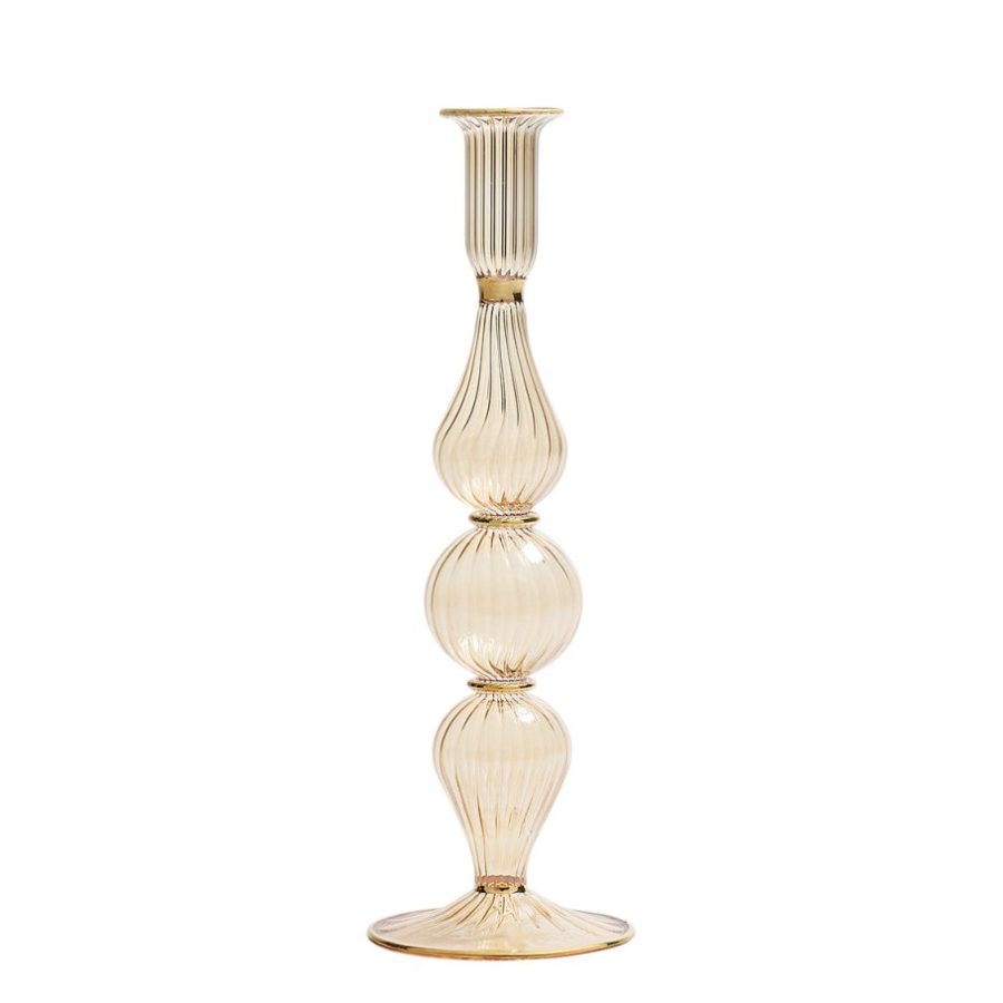 Elegant Champagne Decorative Candle Holder