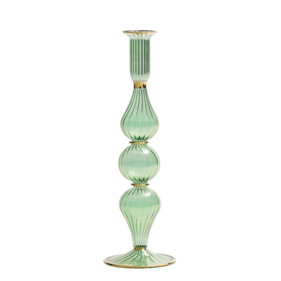 Refined Green Decorative Candle Holder
