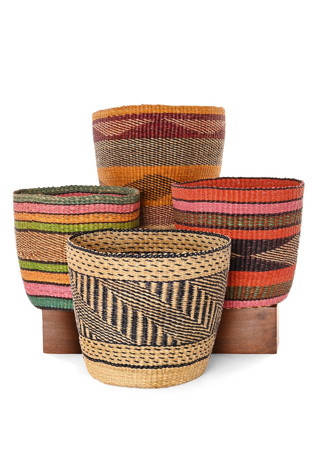 Inky and Natural Woven Basket - Image 2