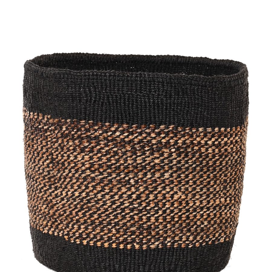 Large Textured Sisal & Banana Fiber Basket Basket