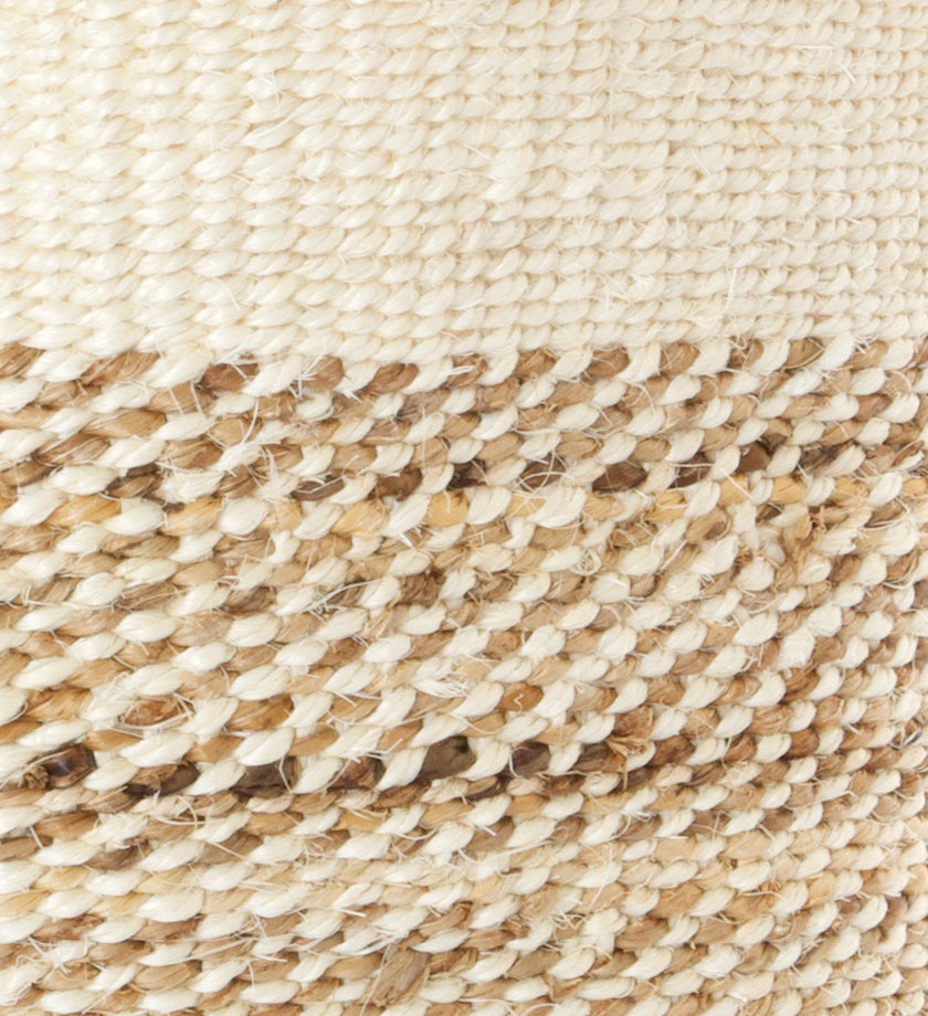 Tall Natural Sisal and Banana Fiber Basket - Image 3