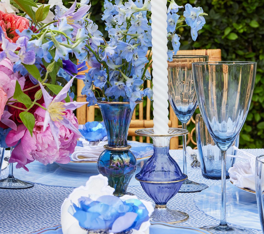Elegant Blue Decorative Candle Holder - Image 5