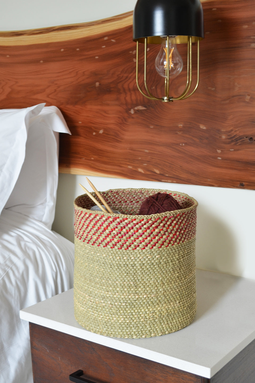 Berry & Natural Woven Grass Baskets - Image 3