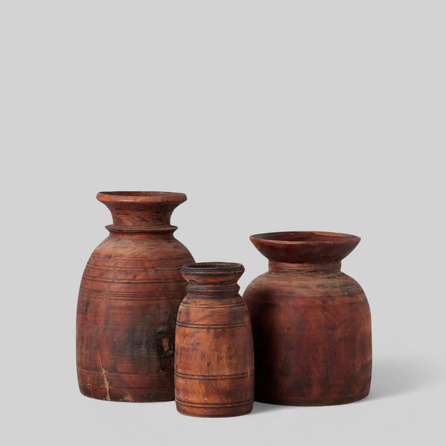 Polished Wood Decorative Vase for Everyday Home Styling