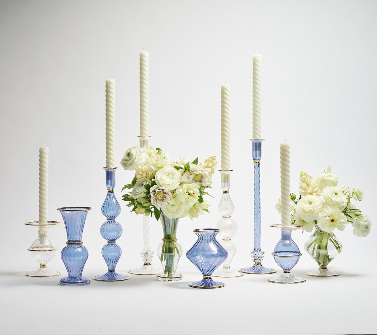 Polished Blue Decorative Candle Holder - Image 2