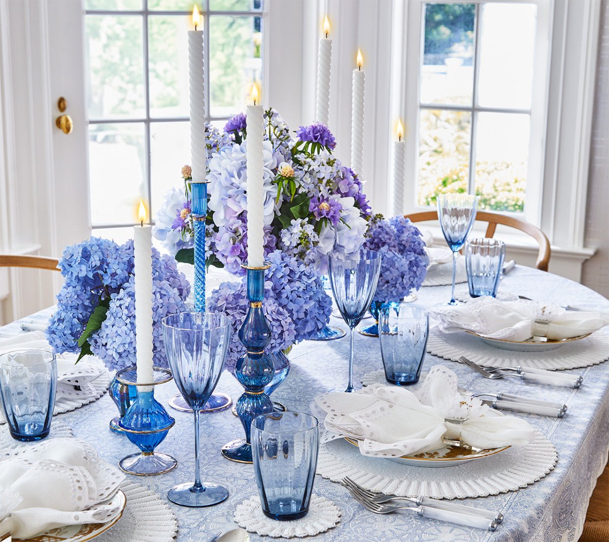 Polished Blue Decorative Candle Holder - Image 4
