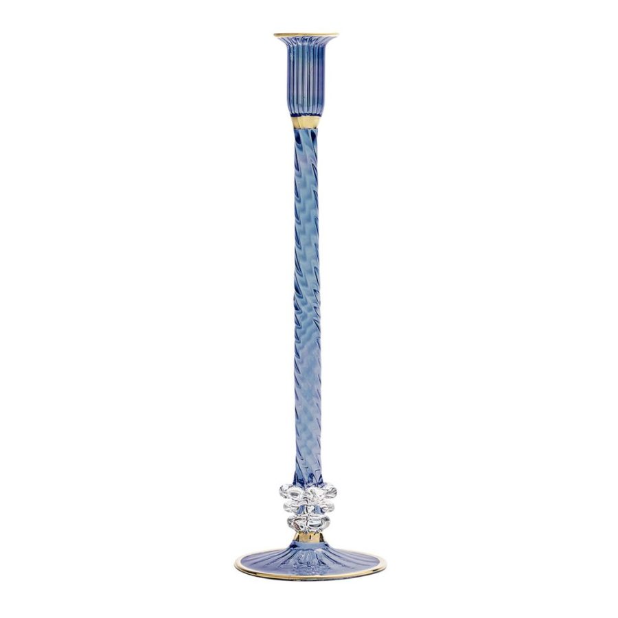 Polished Blue Decorative Candle Holder