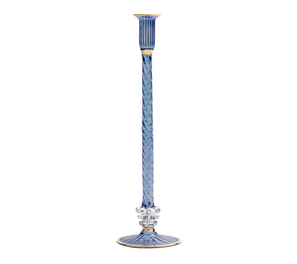 Polished Blue Decorative Candle Holder