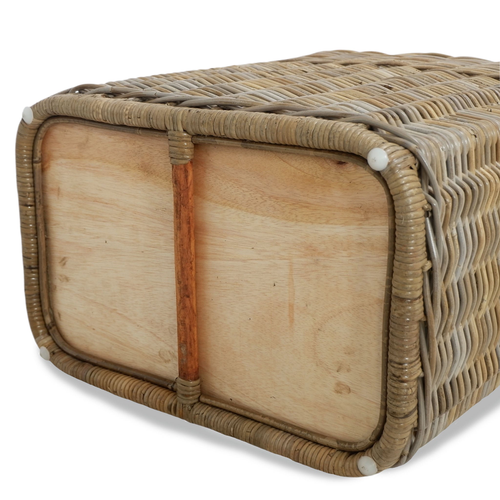 Divided Natural Wicker Recycling Basket with Practical Detail - Image 5