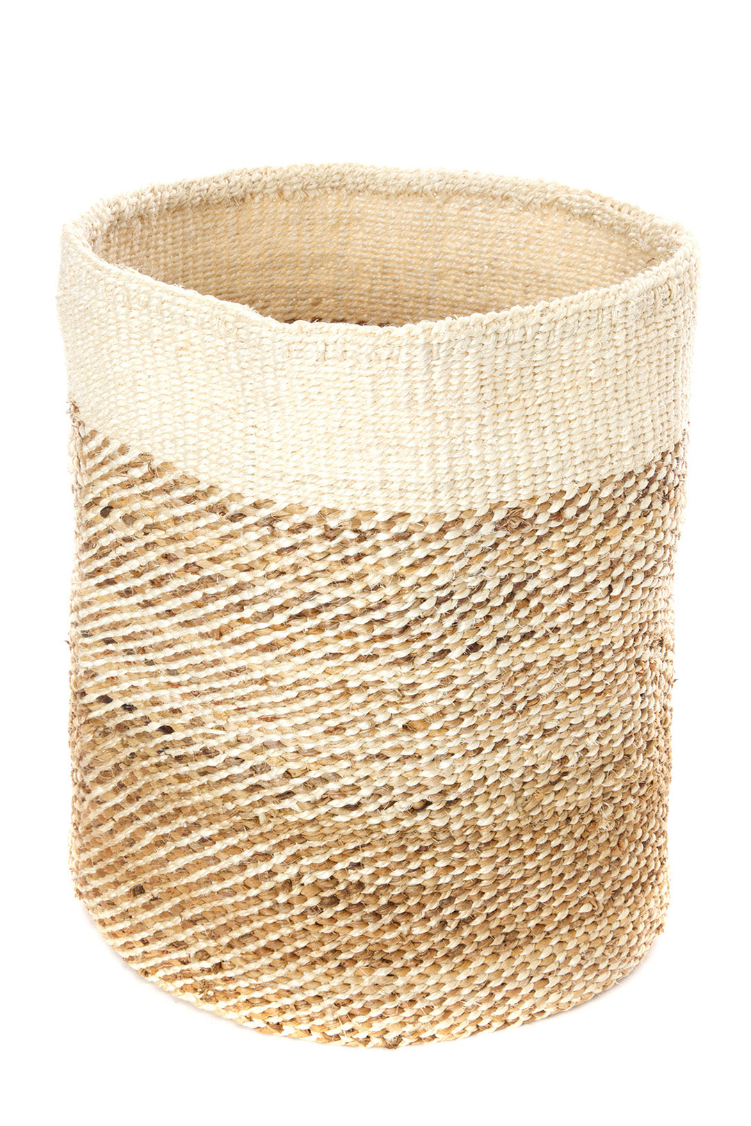 Tall Natural Sisal and Banana Fiber Basket Basket