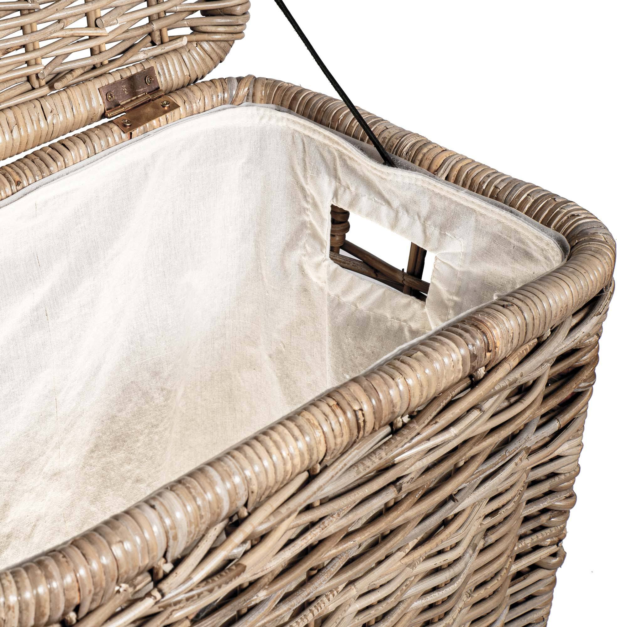 Narrow Rectangular Natural Laundry Hamper for Everyday Storage - Image 3