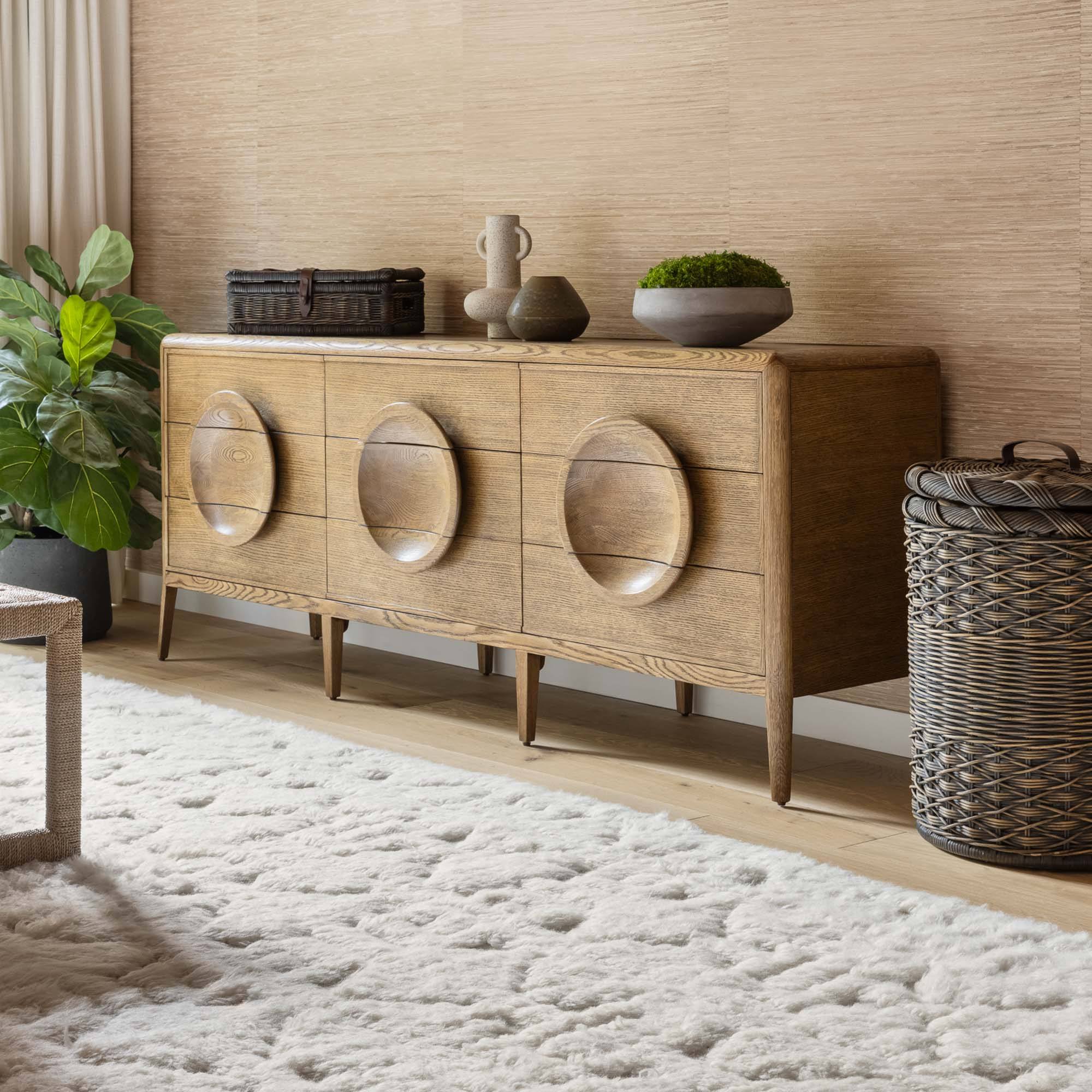 Round Handwoven Wicker Laundry Hamper - Image 17