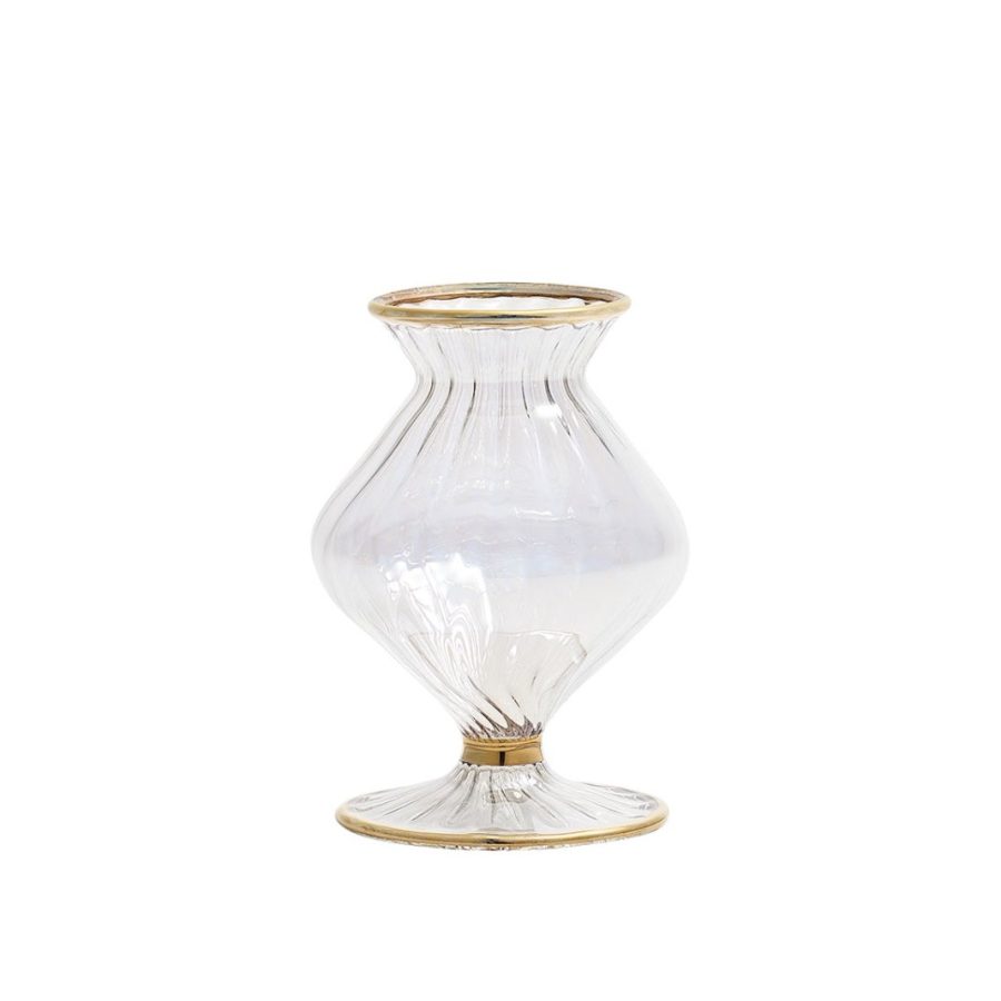 Textured Clear Decorative Bud Vase