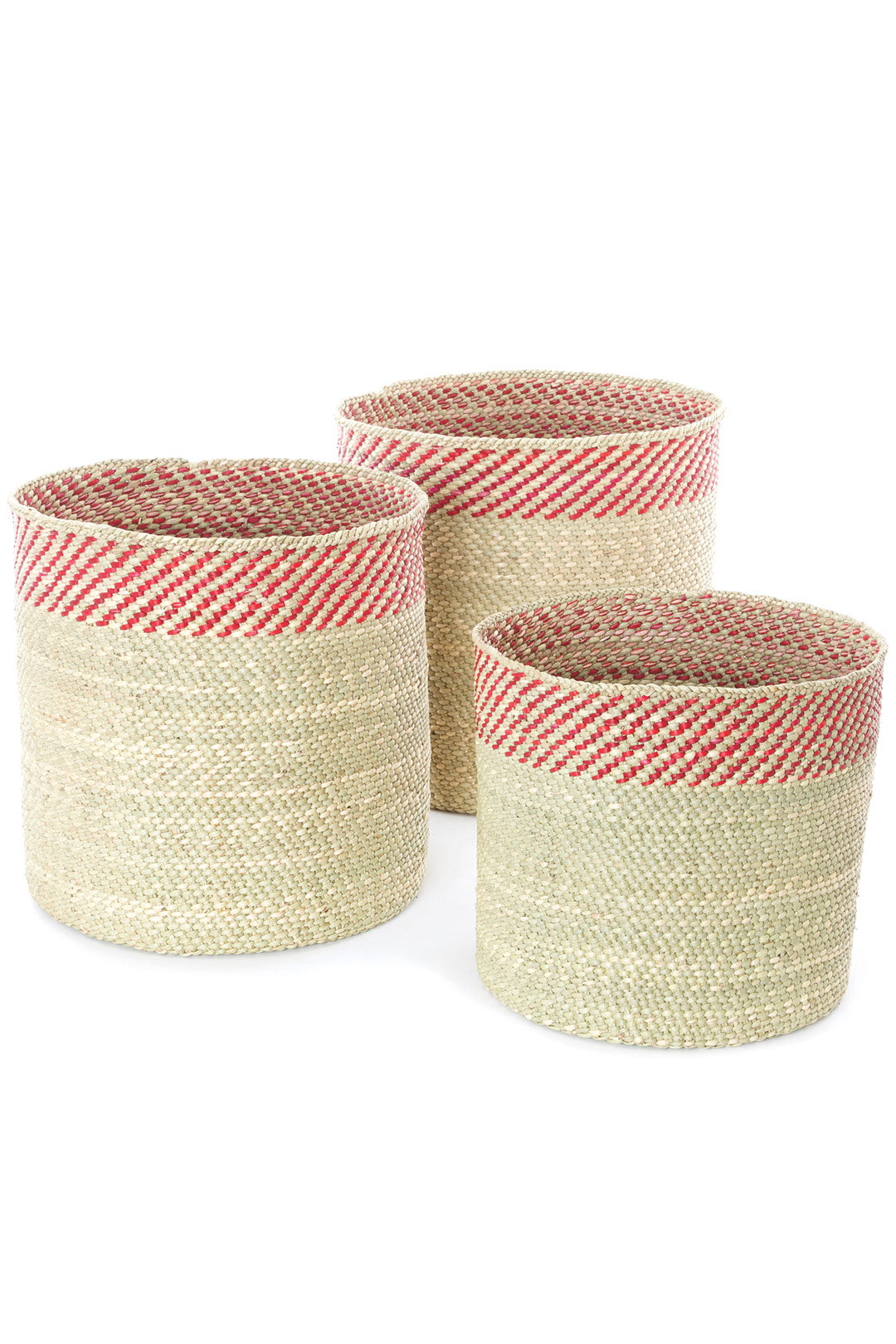 Berry & Natural Woven Grass Baskets - Image 7