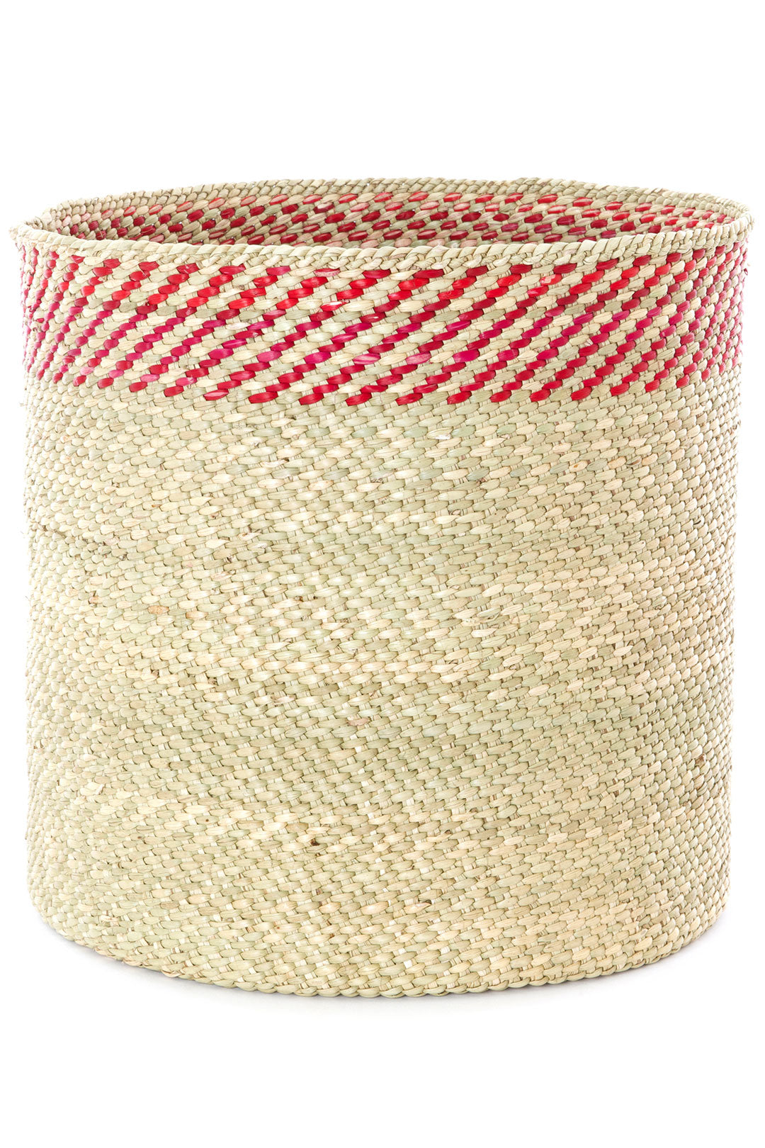 Berry & Natural Woven Grass Baskets