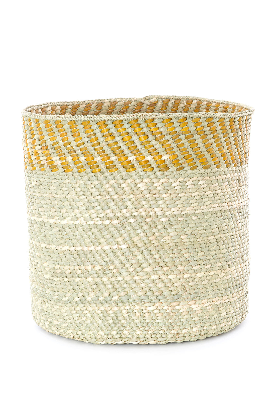 Yellow & Natural Woven Grass Baskets - Image 3
