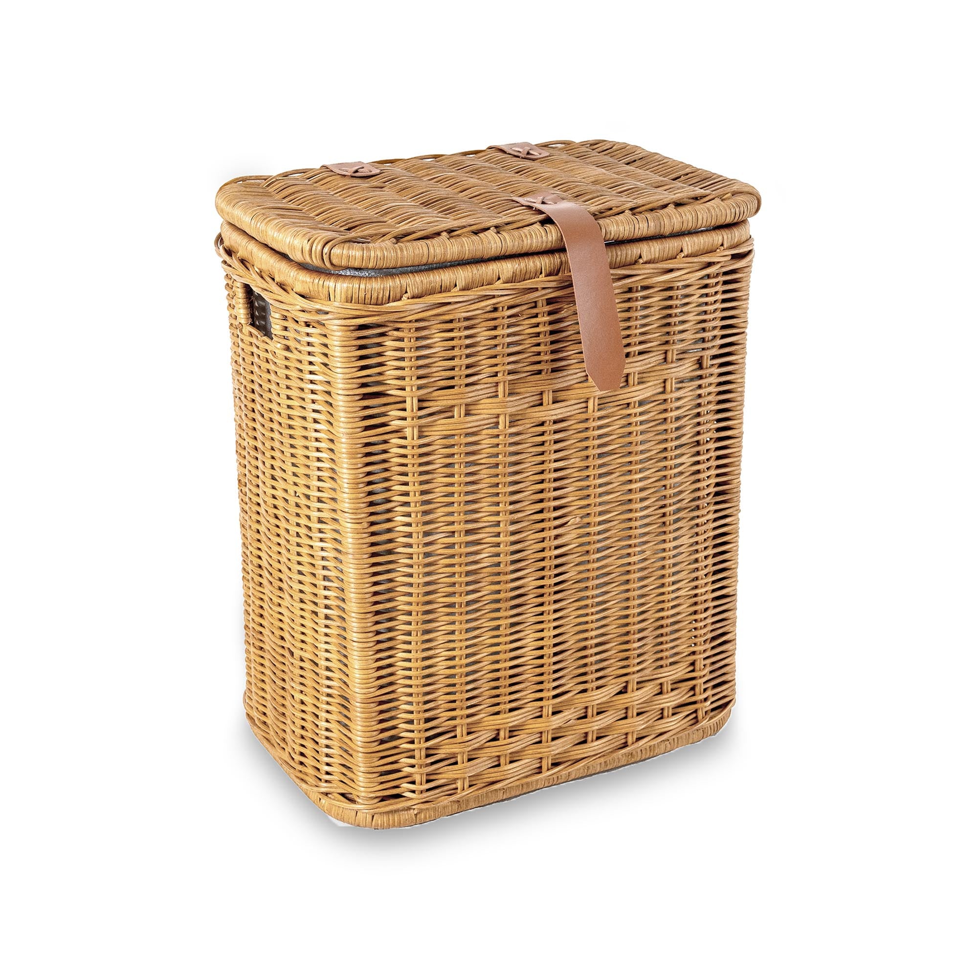 Handwoven Wicker Divided Recycling Basket - Image 3