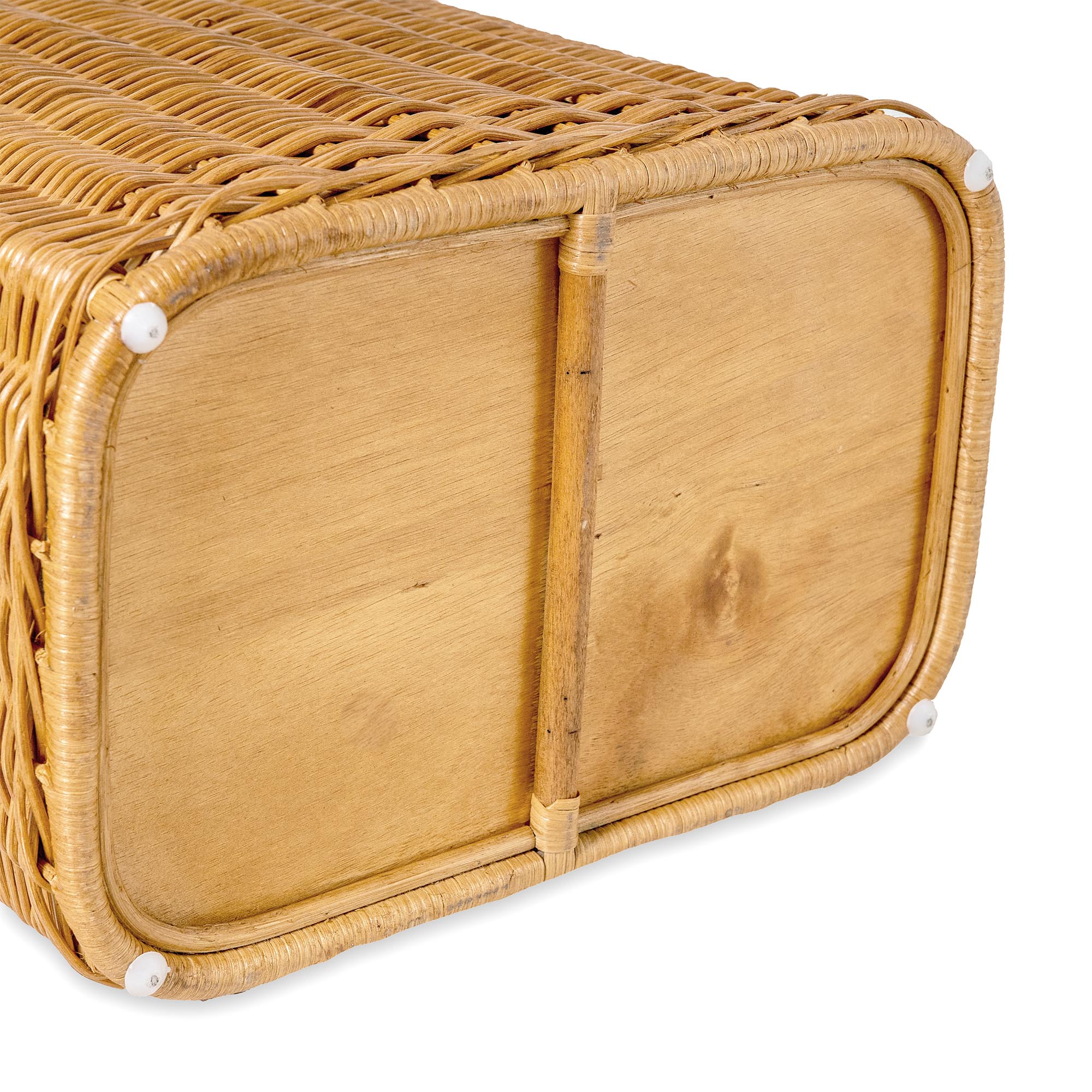 Handwoven Wicker Divided Recycling Basket - Image 4