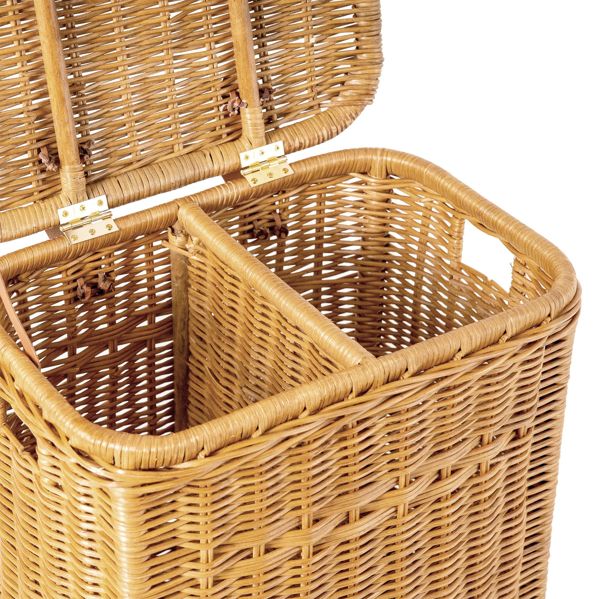 Handwoven Wicker Divided Recycling Basket - Image 5