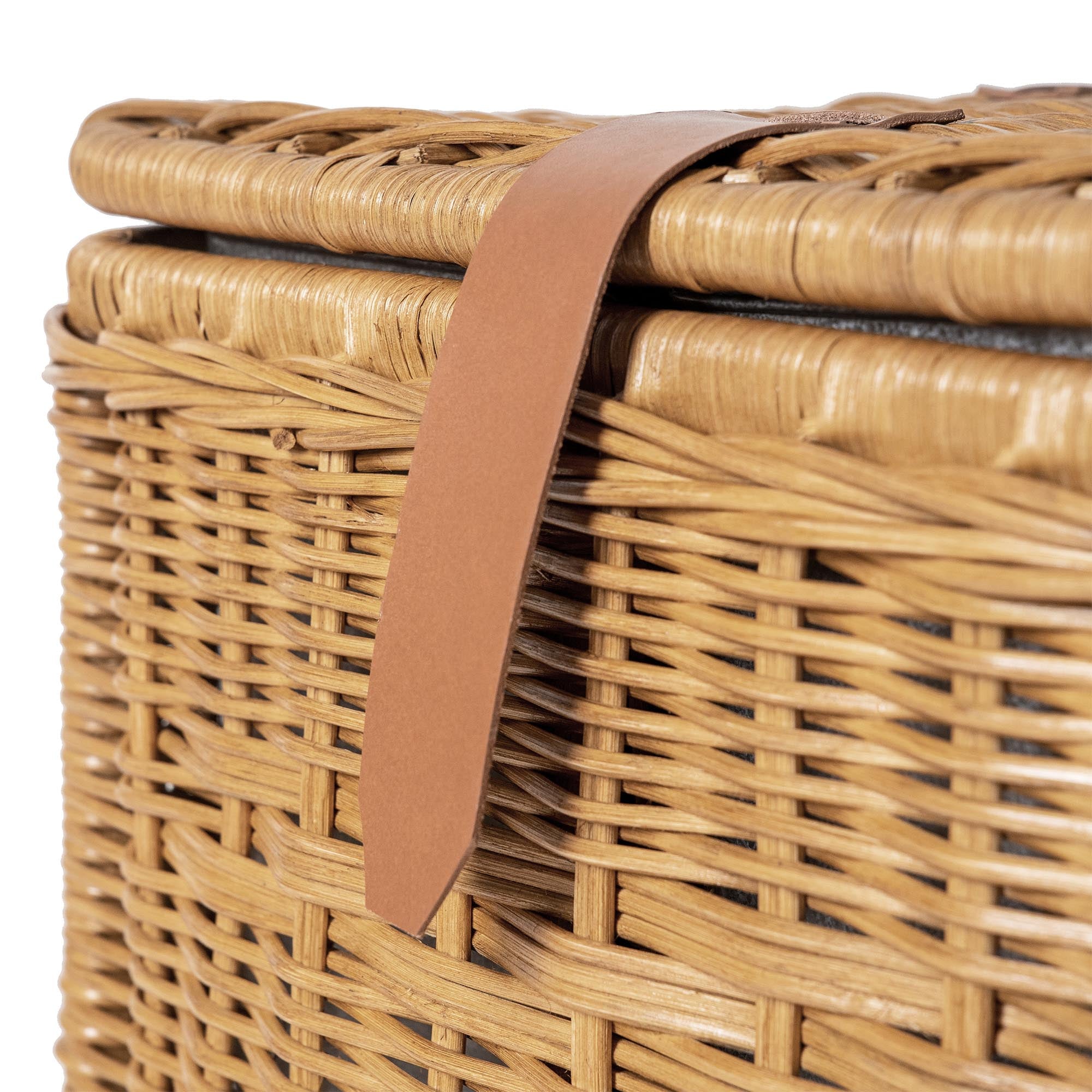 Handwoven Wicker Divided Recycling Basket - Image 11