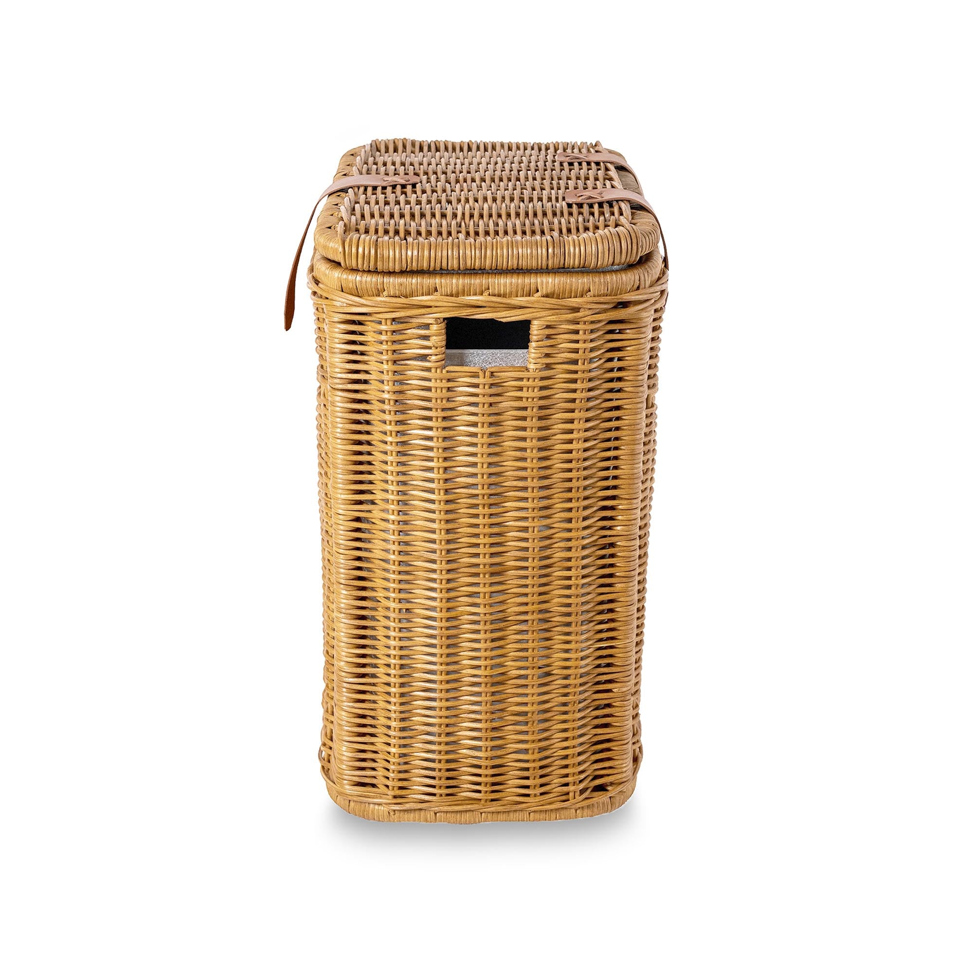 Handwoven Wicker Divided Recycling Basket - Image 10